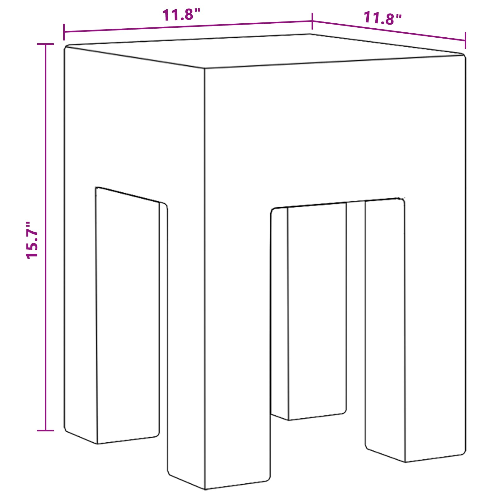 vidaXL Handmade Multi-Use Stool: Solid Teak Wood & Transparent Resin with Crushed Glass, Rustic Artistic Blend, Durable and Stable, Ideal Home Decor Piece, Dimensions 11.8&quot;x11.8&quot;x15.7&quot;