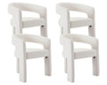 Rivova Set Of 4 Modern Barrel Dining Chairs, White Pu Leather Upholstered Accent Side Chair With Arms Comfy Makeup Vanity Chairs