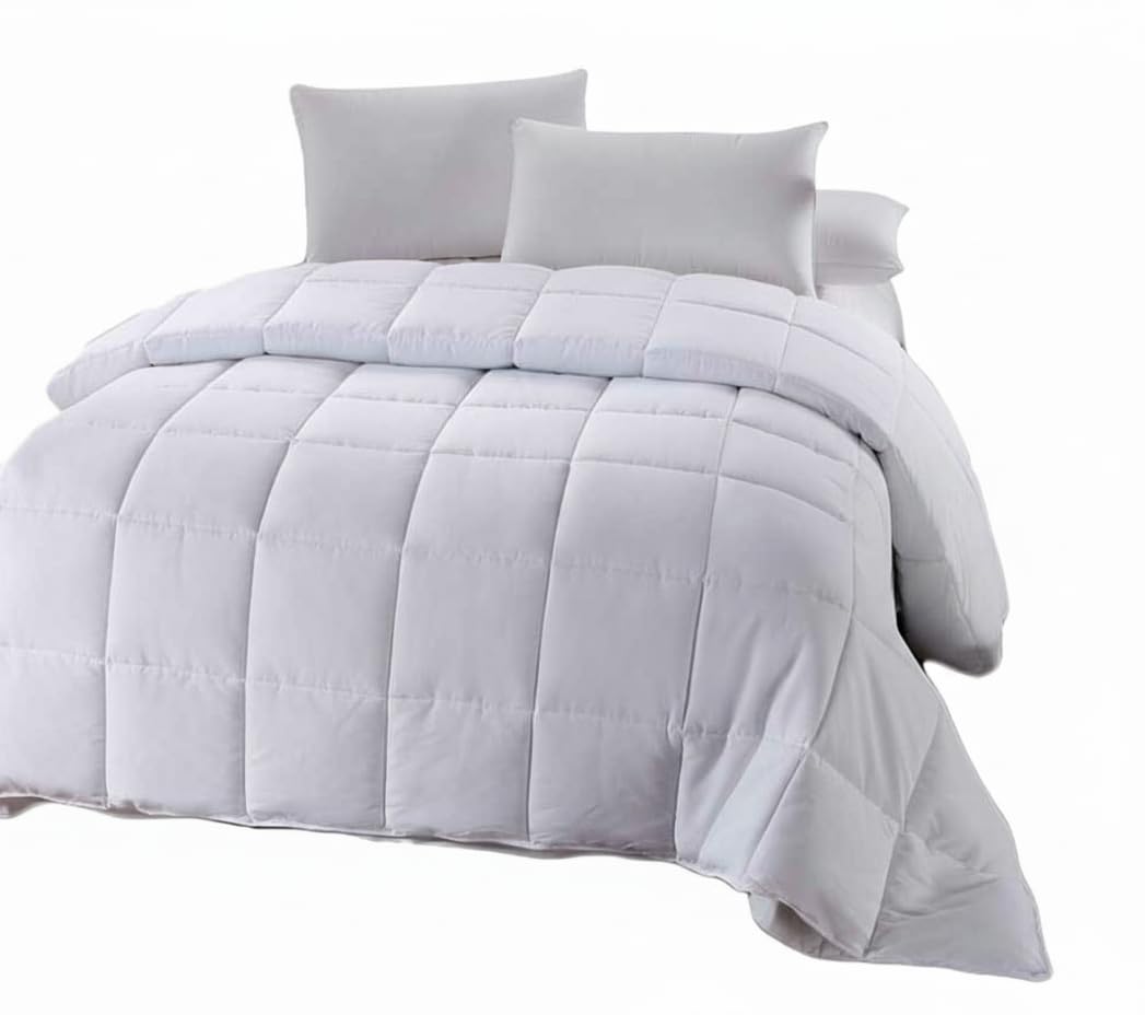 White Down Alternative Comforter 300 Thread Count Microfiber Down Alt By Sheetsnthings Full/Queen Ad