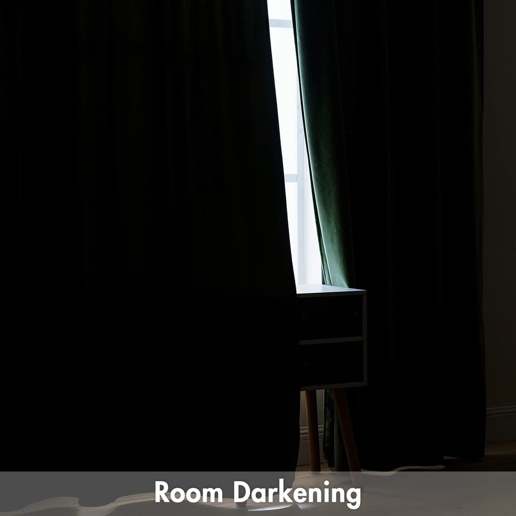 Miulee Olive Green Velvet Curtains Thermal Insulated Blackout Curtain Drapes For Bedroom Living Room Darkening 63 Inches Long Curtains Panels Rod Pocket Set Of 2