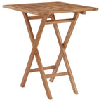 vidaXL Folding Patio Table - Fine Sanded Teak Hard Wood Garden Table - Weather-Resistant Outdoor Dining Furniture - Brown
