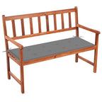vidaXL Outdoor Patio Bench, Wooden Garden Bench with Cushion, Park Outdoor Bench for Patio Porch Poolside Balcony, Retro Style, Solid Wood Acacia
