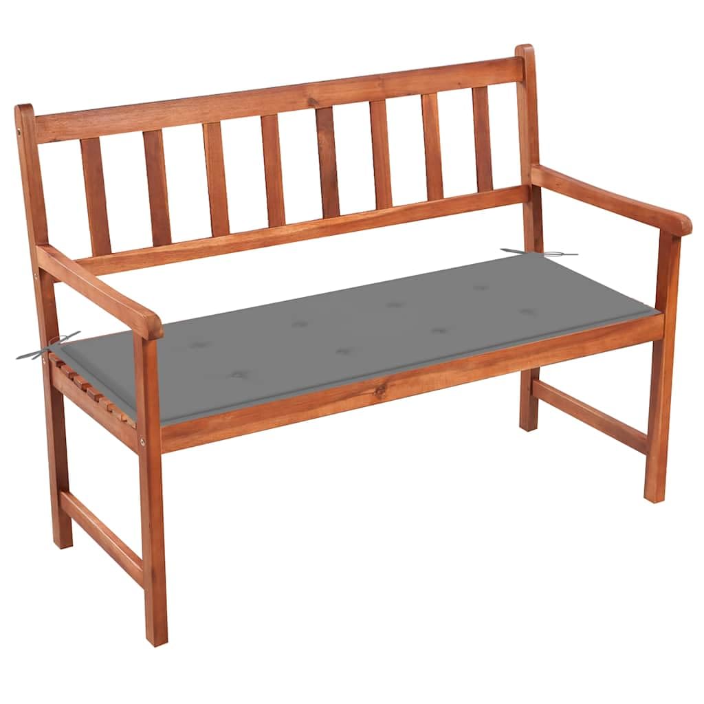 vidaXL Outdoor Patio Bench, Wooden Garden Bench with Cushion, Park Outdoor Bench for Patio Porch Poolside Balcony, Retro Style, Solid Wood Acacia