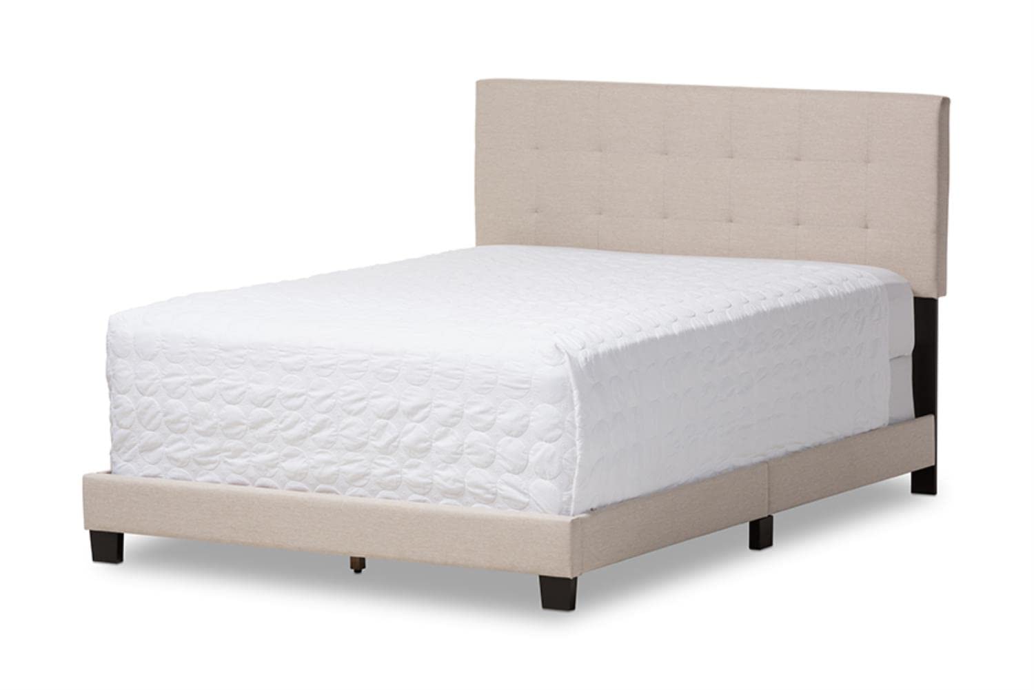 Baxton Studio Brookfield Grid-Tufting Bed Beige/King