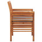 vidaXL – 2X Solid Acacia Wood Garden Dining Chairs with Dark Gray Cushions – Weather-Resistant Slatted Patio Furniture for Outdoor, Lawn, Backyard – Brown Frame: 25.1" x 23.6" x 35.4"