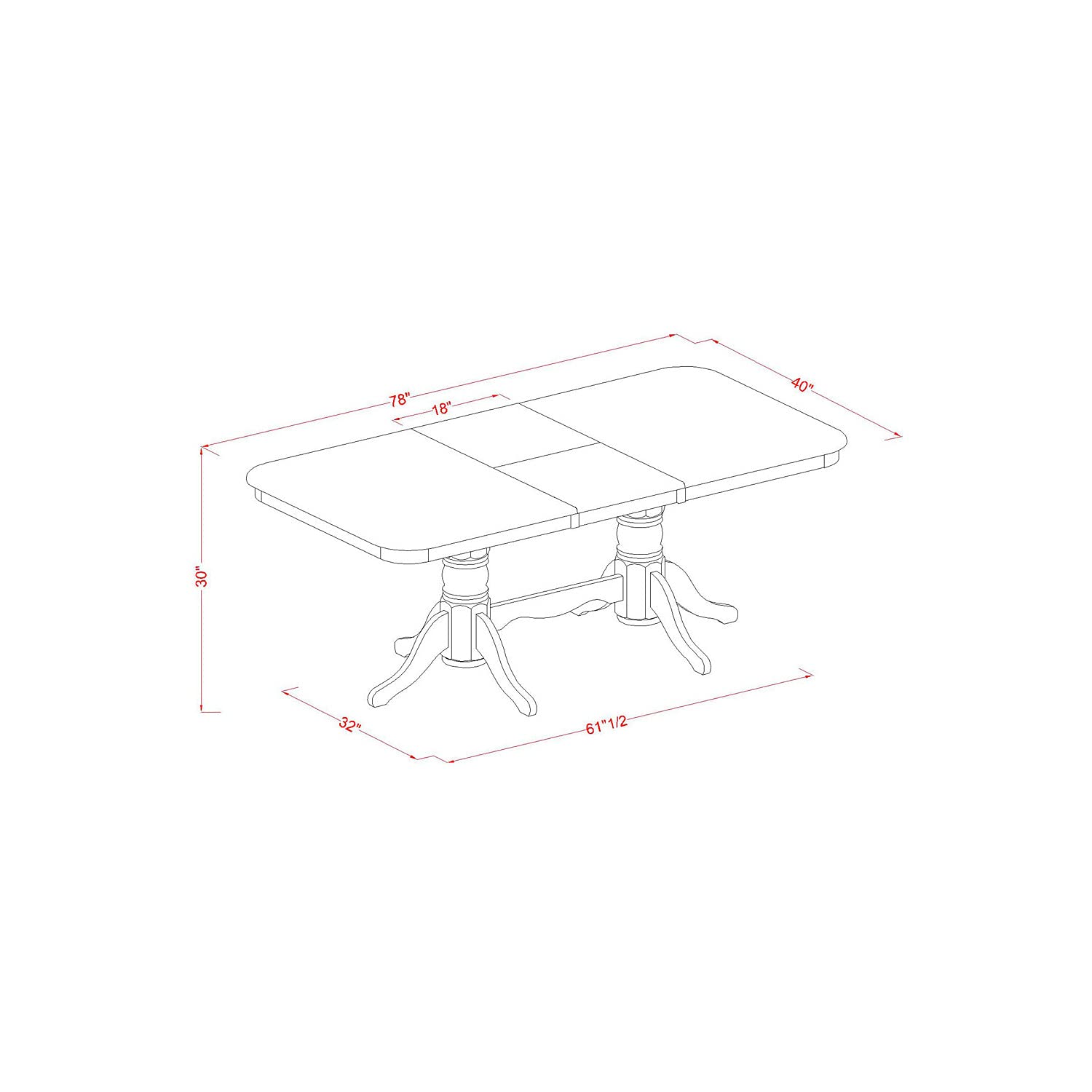 East West Furniture NANA9-SBR-C Napoleon 9 Piece Kitchen Set Includes a Rectangle Table with Butterfly Leaf and 8 Linen Fabric Dining Room Chairs, 40x78 Inch