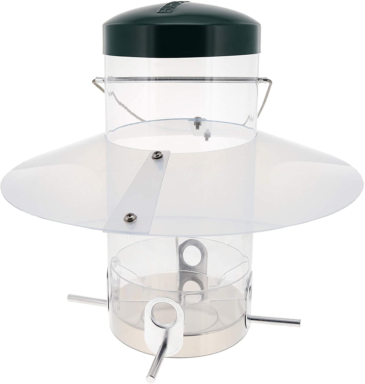 Birds Choice Np435 Classic Feeder, Hanging Bird Feeder W/ Baffle/Weatherguard, 1.2 Gallons, Green