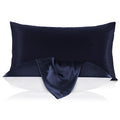 Lilysilk Silk Pillowcase For Hair And Skin 19Mm Silk Bed Pillow Case With Cotton Underside Standard 20X26 Inch Navy Blue 1Pc