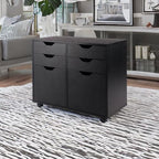 Ergode Wood Halifax 2-Section Mobile Storage Cabinet - Stylish, Versatile, Easy to Move