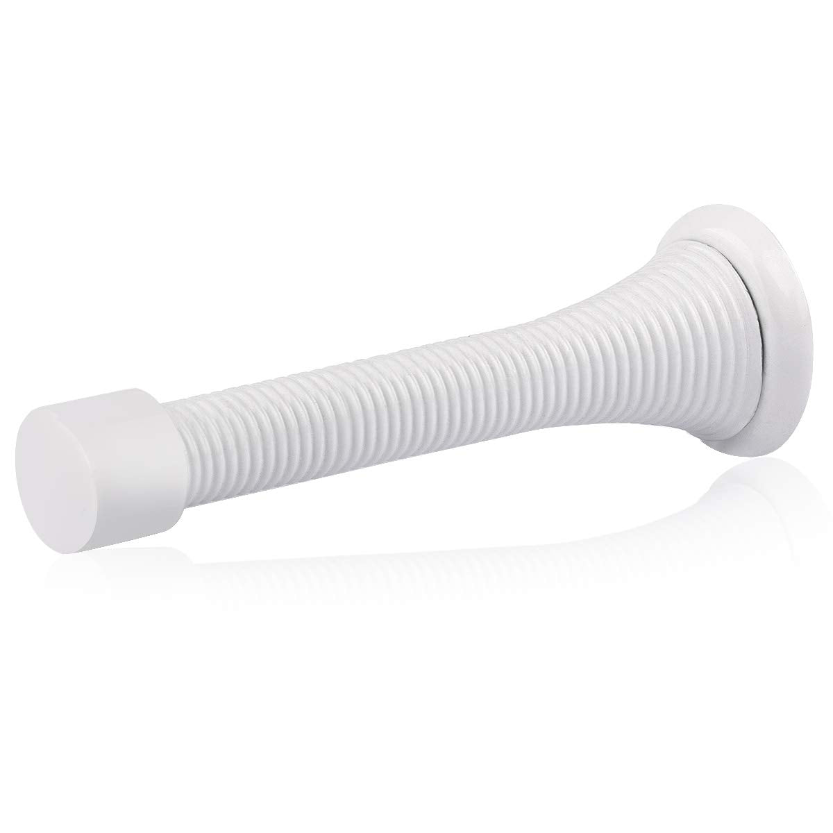 Homotek 30 Pack Spring Door Stops,3-1/8    Heavy Duty Door Stop - Flexible Spring Door Stopper With Low Mounted White Rubber Bum