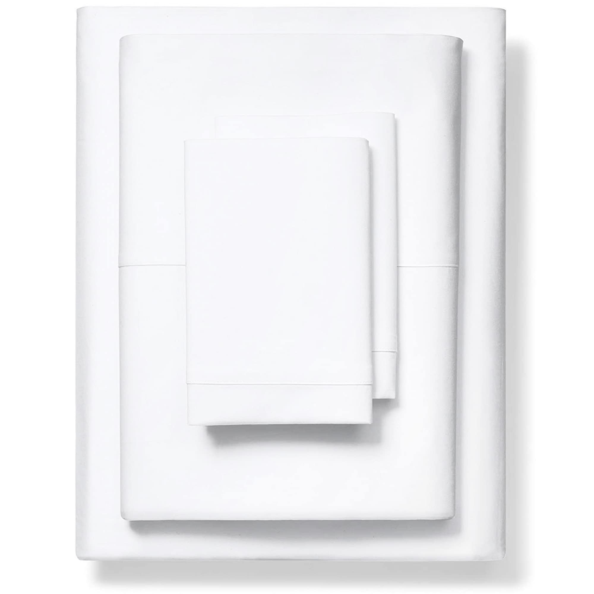 Ashton Pillowcases Premium 1000-Thread-Count Egyptian Feel 100% Cotton Pillowcases - Soft, Breathable, White Standard/Queen 2 Pc