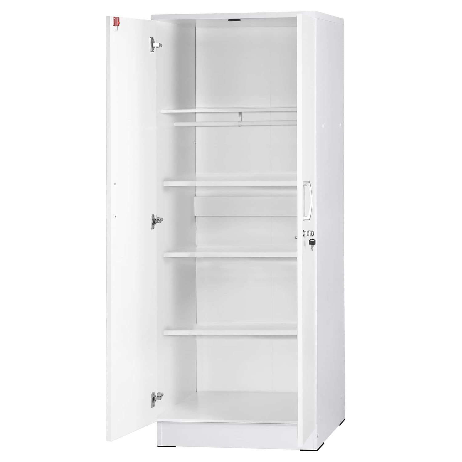 Better Home Products Harmony Two Door Armoire Wardrobe with Mirror in White