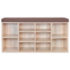 Shoe Storage Bench 10 Compartments Oak Colour