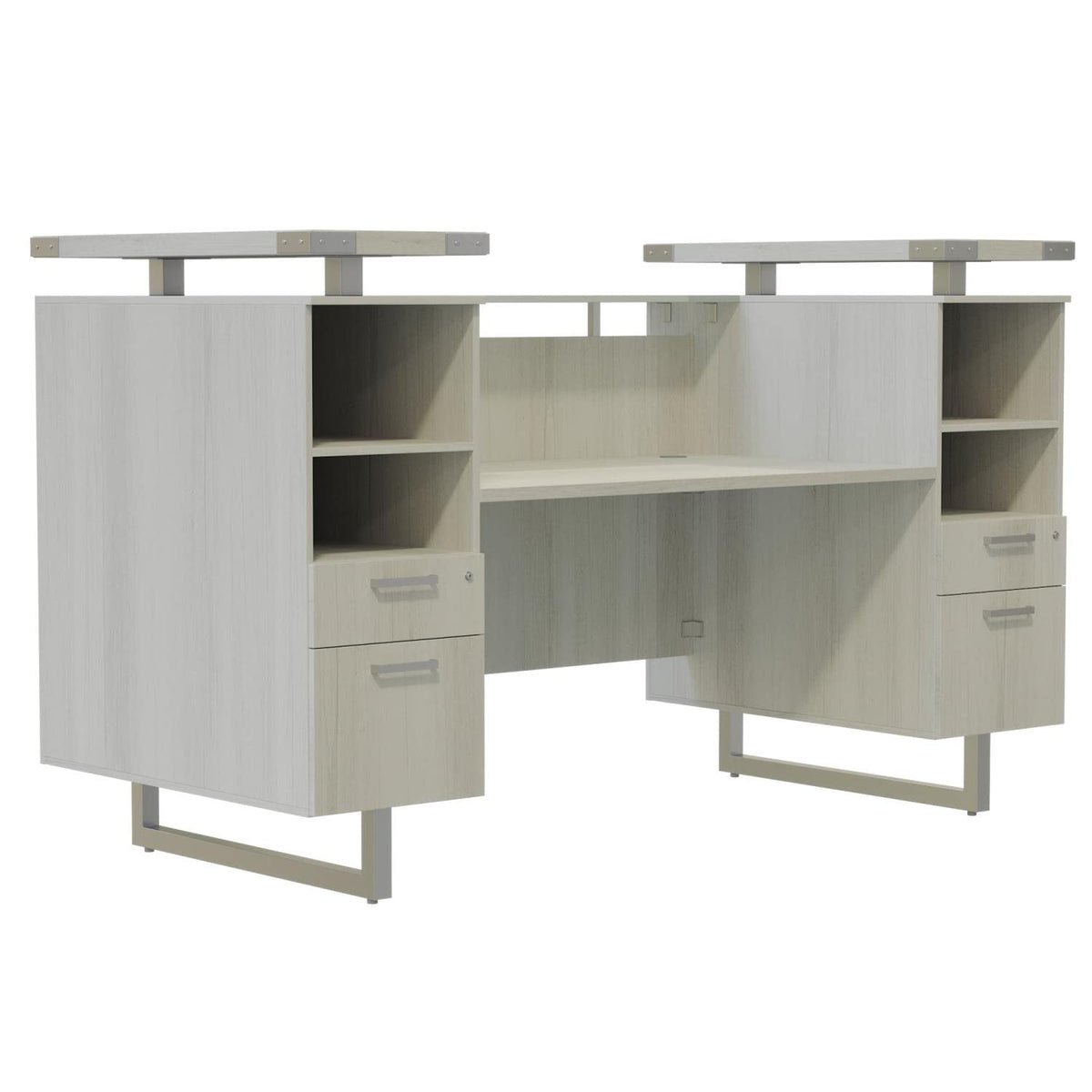 Safco Mirella Reception Desk with Glass Countertop