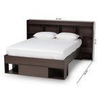 Baxton Studio Dexton Modern and Contemporary Dark Brown Finished Wood Queen Size Platform Storage Bed