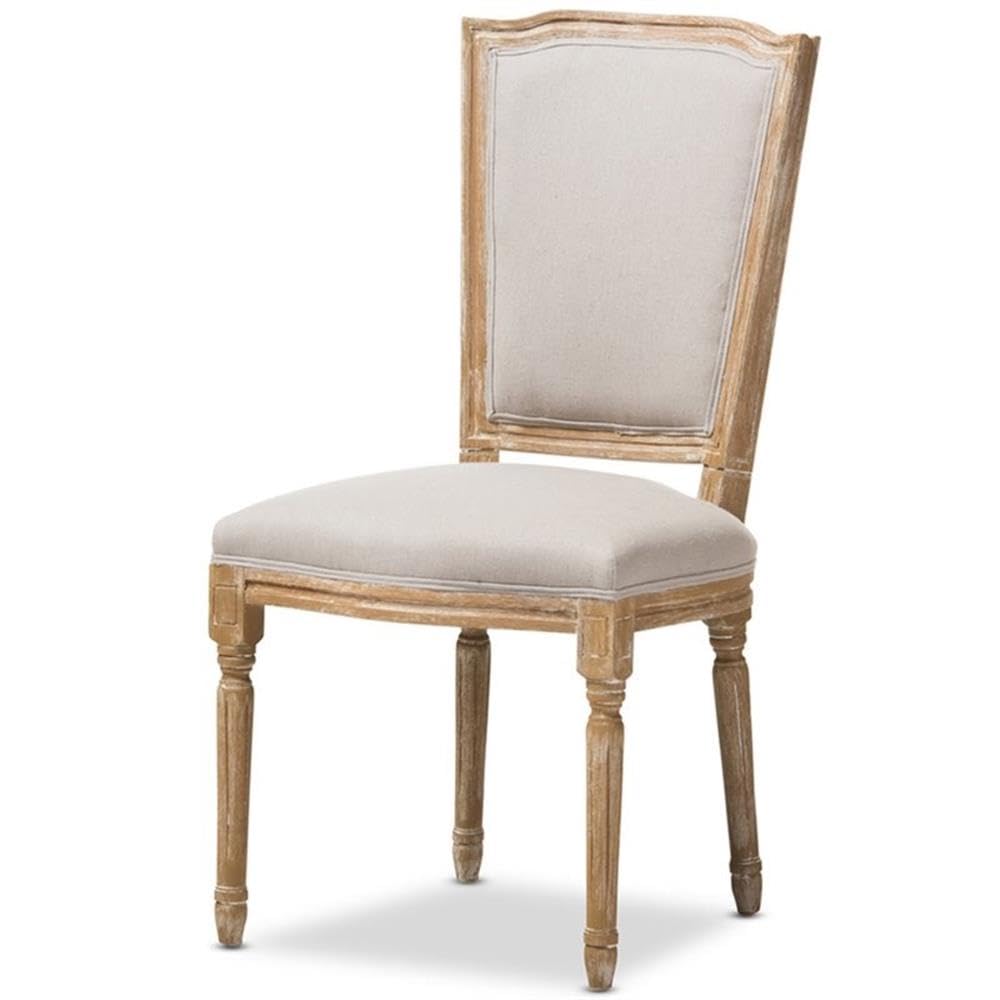 Baxton Studio Cadencia French Vintage Cottage Upholstered Dining Side Chair
