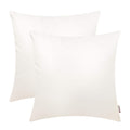 Brawarm Faux Leather Throw Pillow Covers 18 X 18 Inches - Cream Leather Pilow Covers Pack Of 2, Solid Dyed Leather Pillowcases F