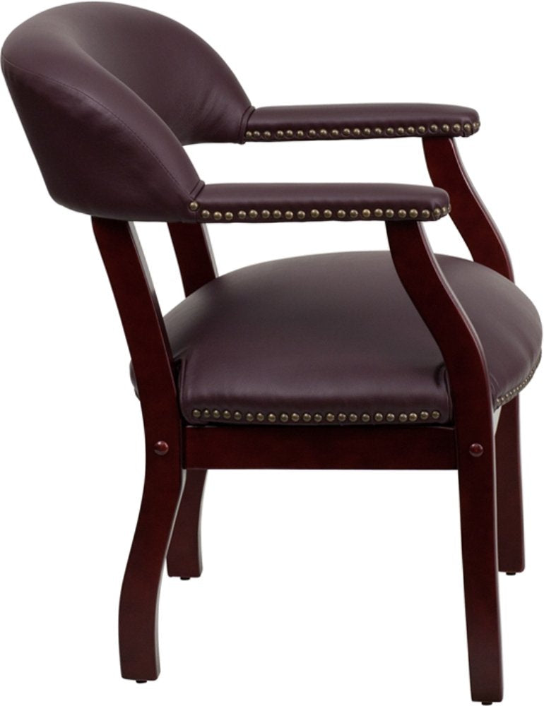 Flash Furniture Diamond Burgundy LeatherSoft Conference Chair with Accent Nail Trim