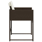 vidaXL Patio Chairs with Cushions - 4 Pcs Brown Poly Rattan Outdoor/Garden Furniture with Foldable Flap Backrest, Cushions and Washable Covers