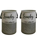 JoyeCrafts Set of 2 Foldable Laundry Baskets with Zipper Lid & Handles  Large Collapsible Clothes Storage Hamper for Home, Bed