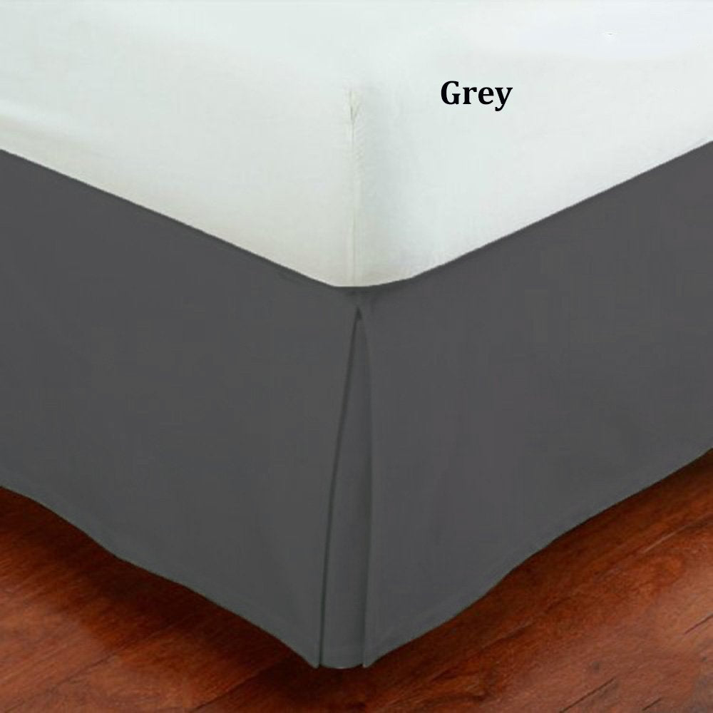 Fancy Collection Full Size Easy Care Tailored Microfiber 14-Inch Bed Skirt Solid Dark Gray/Charcoal New