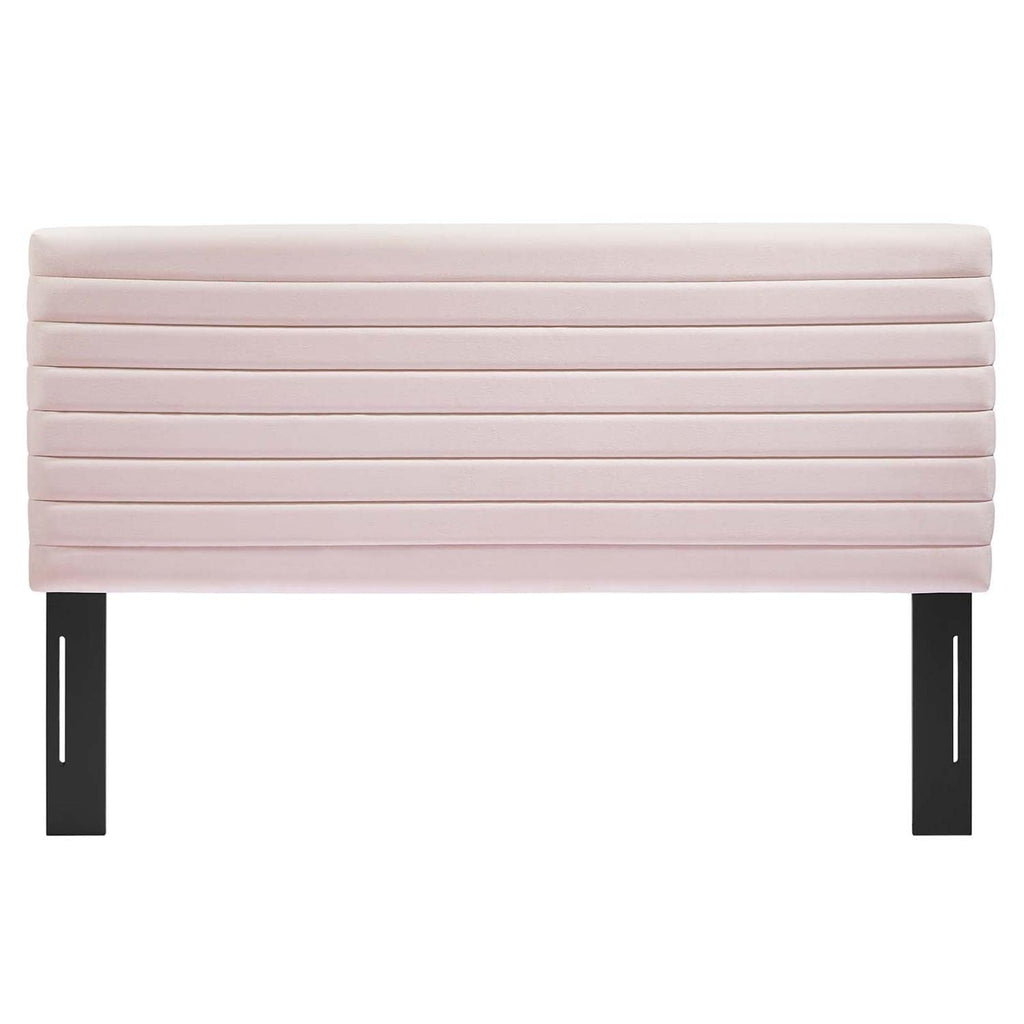 Modway Tranquil Modern Performance Velvet Twin Headboard In Pink