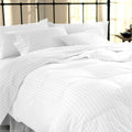 Hardeep 300 TC Plain Stripe Glaee Cotton Double Bed Comforter for Home, Hotel & Guest Room