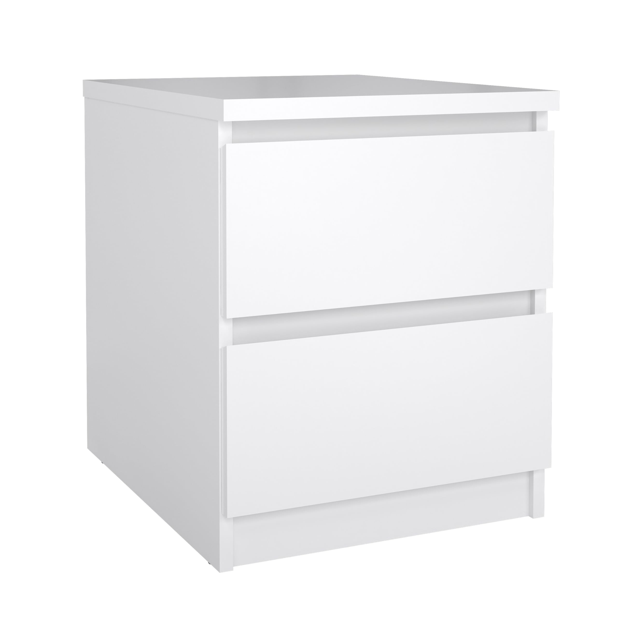 2 Drawer Nightstand White High Gloss