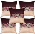 Pink Parrot Dopian Jacquard Designer Decorative Throw Pillow Covers/Cushion Covers (18X18 Inches)  Set Of 5Code 008