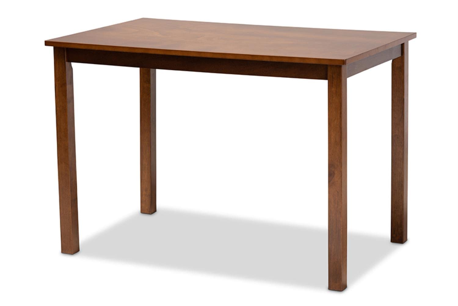 Baxton Studio Nicolette Modern and Contemporary Grey Fabric Upholstered and Walnut Brown Finished Wood 5-Piece Dining Set