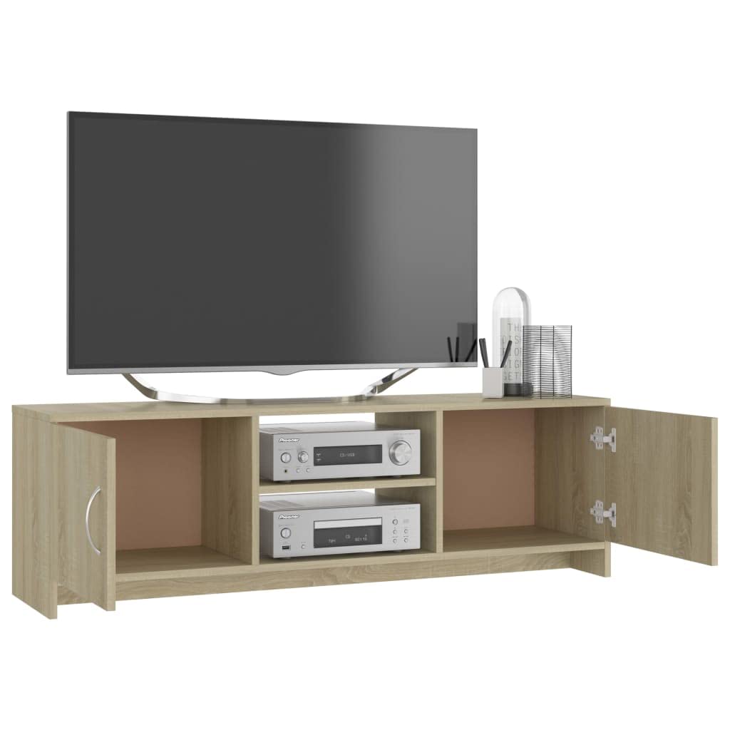 vidaXL TV Stand, TV Unit for Living Room, Sideboard with Storage, Entertainment Center Media Unit Cupboard, Modern, Sonoma Oak Engineered Wood
