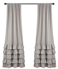 Lush Decor, Light Gray Allison Ruffle Curtains Window Panel Set for Living, Dining Room, Bedroom (Pair), 95 x 40 (16T004559)