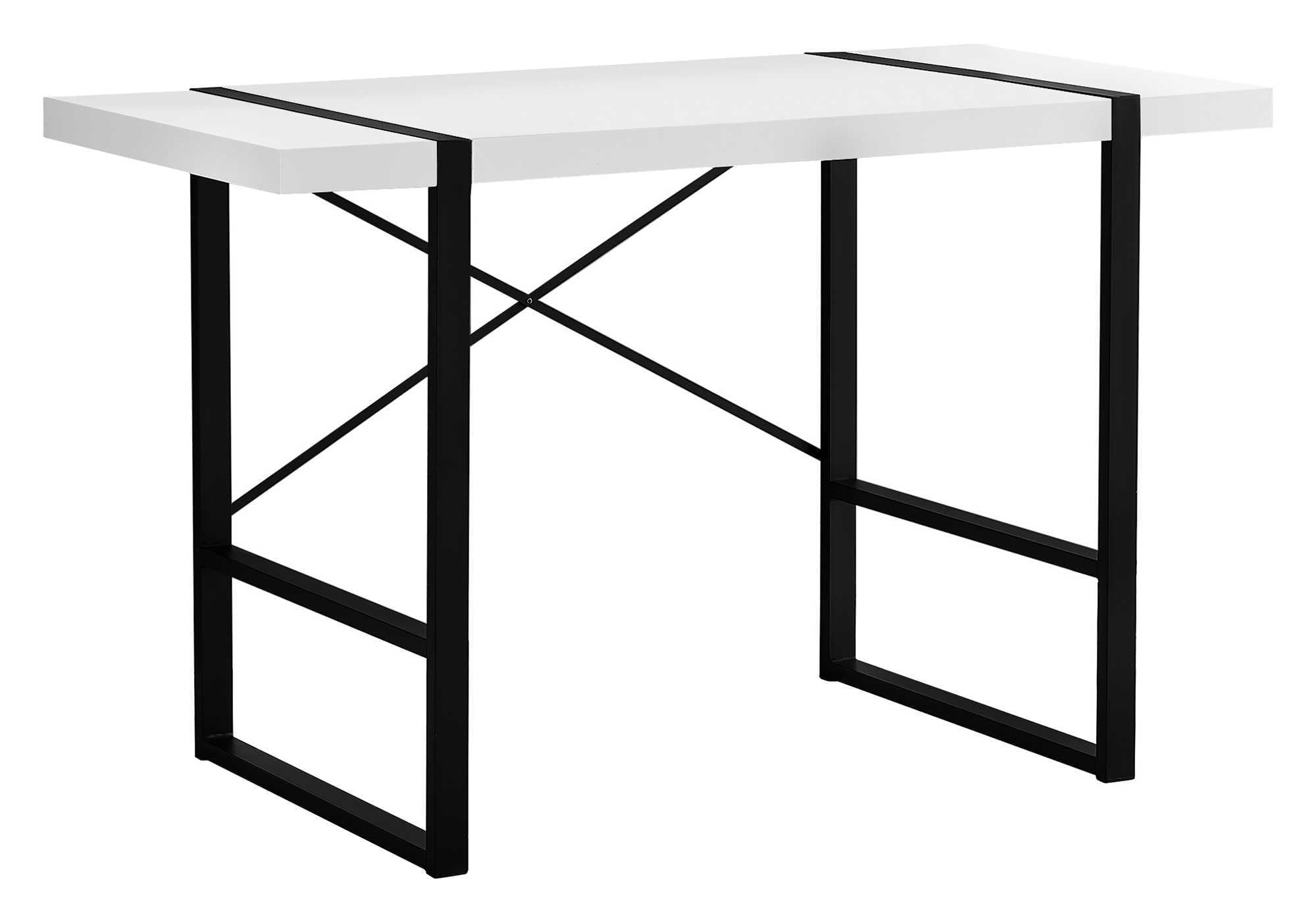 Monarch Specialties Laptop Table For Home & Office-Study Computer Desk-Modern Style-Metal Legs, 48&quot; L, White