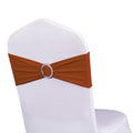 Wensinl Pack Of 100 Stretch Terracotta Chair Sashes For Wedding, Elastic Chair Bands With Buckle Slider, Spandex Chair Bows For