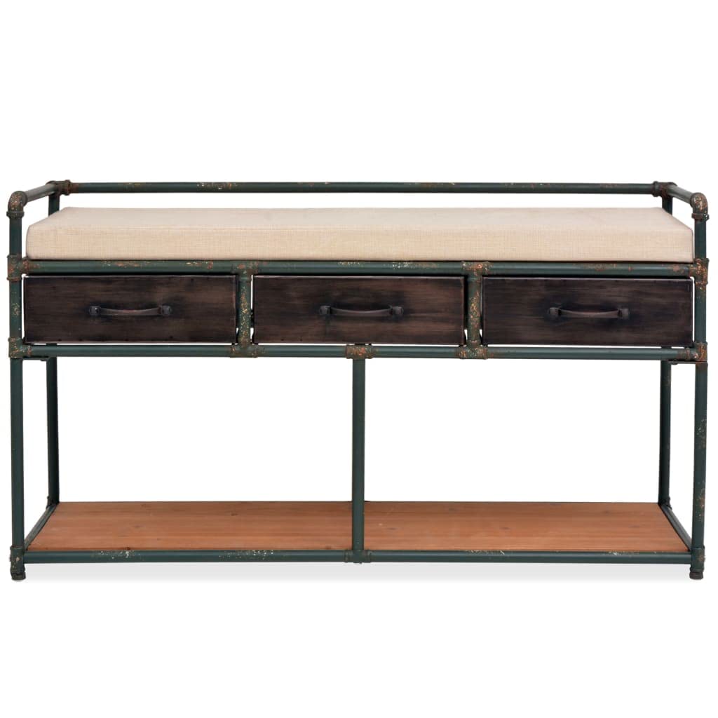 vidaXL Storage Bench with Cushion 42.3&quot;x13.6&quot;x23.2&quot;