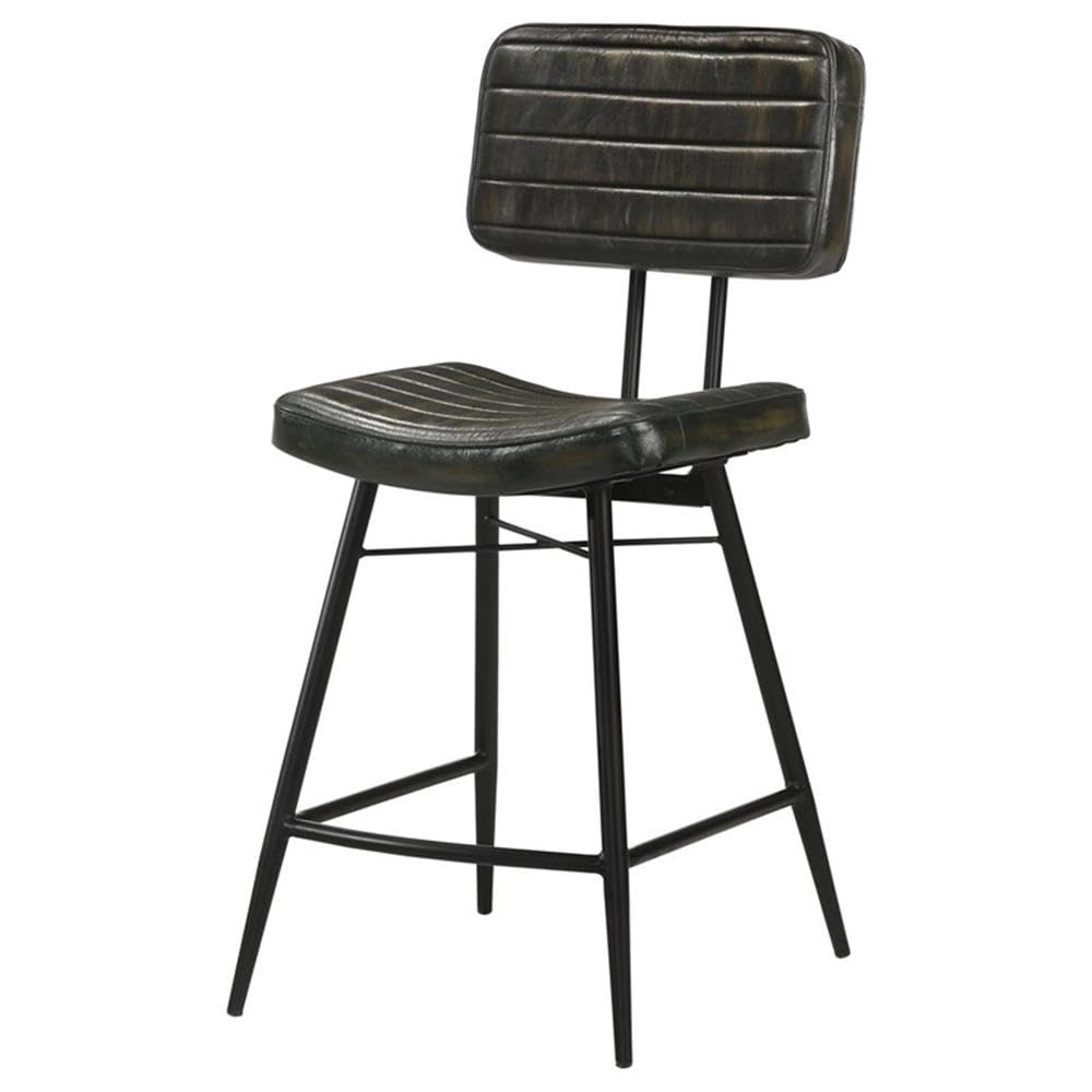 Coaster Partridge Leather Upholstered Counter Height Stools Espresso