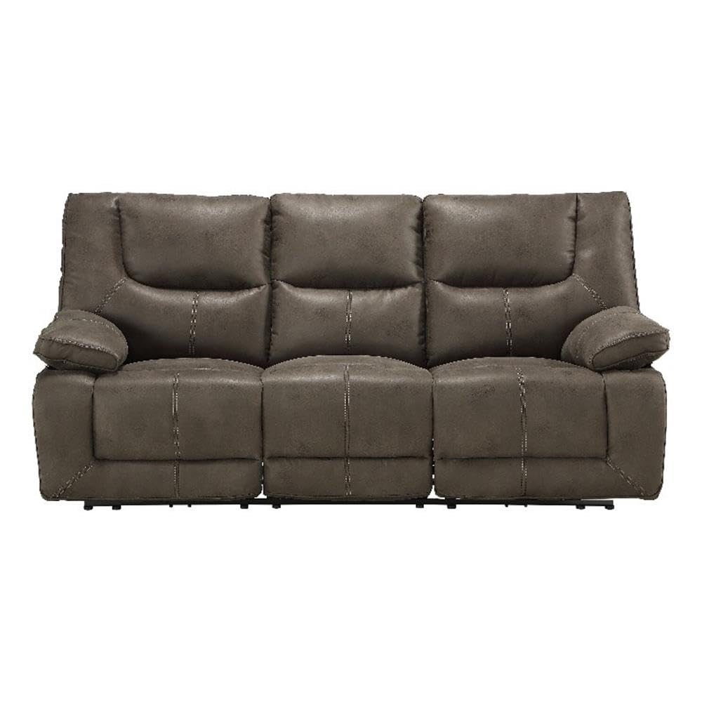 Acme Harumi Fabric Horizontal Tufted Power Reclining Sofa in Gray