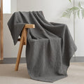 Phf Ultra Soft Waffle Weave Throw Blanket 50'X 60'- Washed Lightweight Breathable Cozy Woven Blanket For Bed - Aesthetic Decor For Couch Bedding Sofa Home Car - Grey