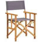 vidaXL Director's Chair 2 Pcs, Foldable Director's Chair with Fabric Seat Cover, Folding Camping Chair for Outdoor Garden Lawn, Solid Wood Acacia