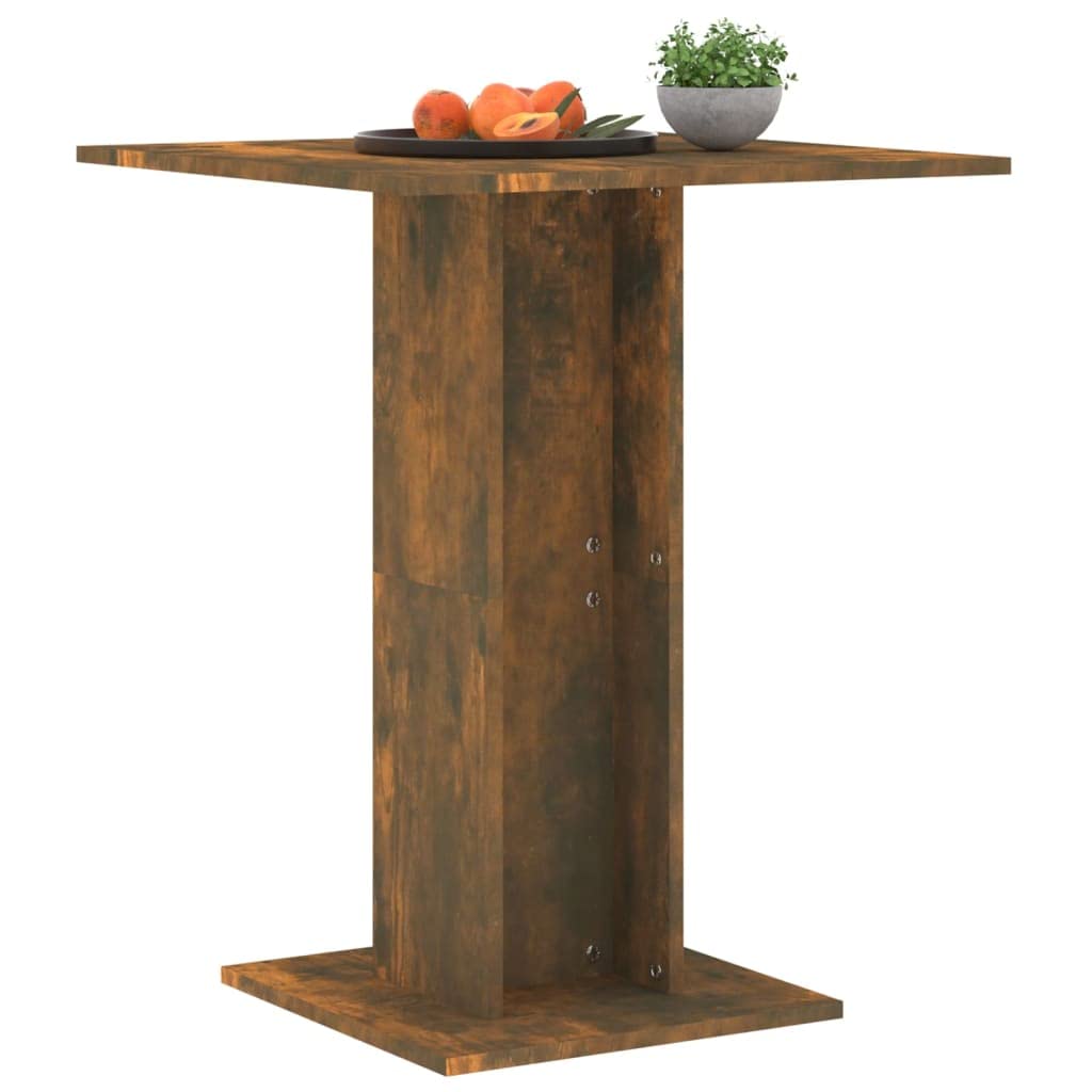 vidaXL Bistro Table | Square Dining Bar Table in Brown Oak | Durable Engineered Wood Material | Compact Size: 23.6&quot;x23.6&quot;x29.5&quot;