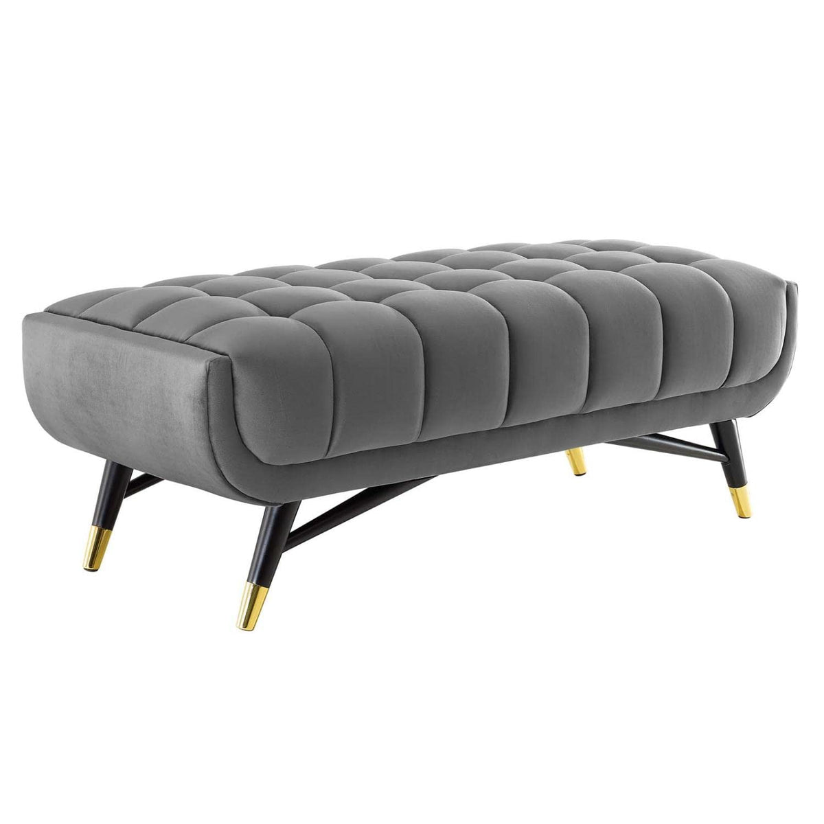 Modway Adept 47.5&quot; Performance Velvet Bench In Gray