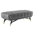 Modway Adept 47.5" Performance Velvet Bench In Gray