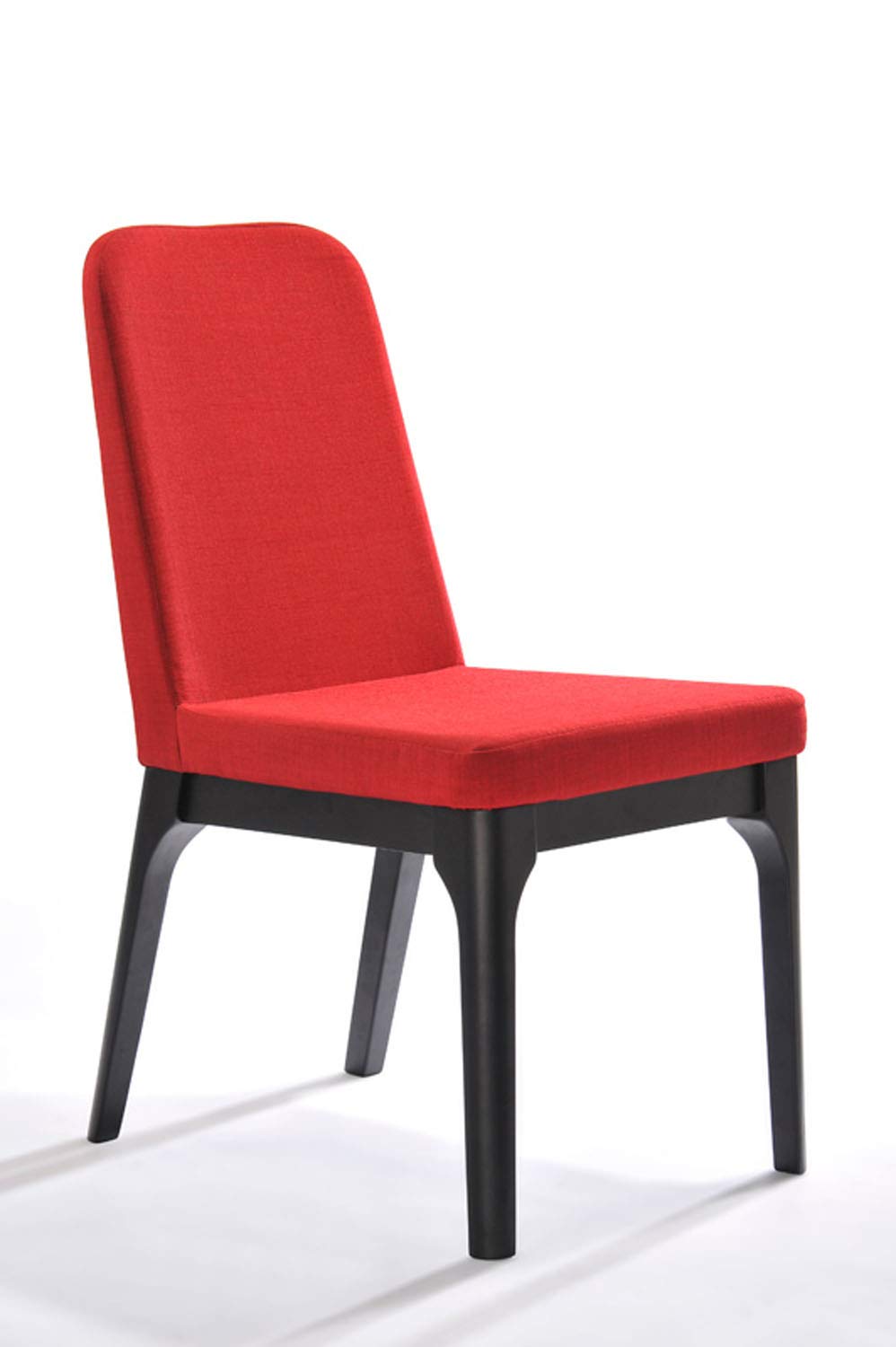 HomeRoots Metal, Linen Fabric Modern Red Fabric Dining Chair (Set of 2)