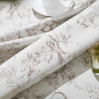 Jinchan 100% Blackout Floral Curtains 63 Inch Length, Printed Flower Taupe Blackout Curtains For Bedroom Rod Pocket Back Tab Full Blackout Curtains Thermal Insulated Window Drapes, 2 Panels Taupe
