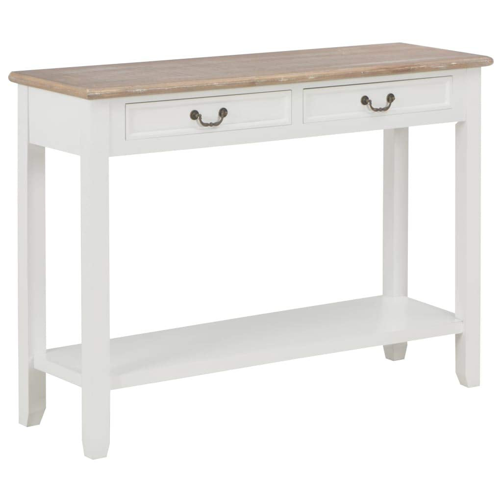 vidaXL Console Table White 43.3&quot;x13.7&quot;x31.4&quot; Wood