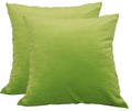 Tangdepot Pack Of 2 Solid Velvet Throw Pillow Covers, Cushion Shams, Super Luxury Soft Pillow Cases, Square Pillow Shells - (18X