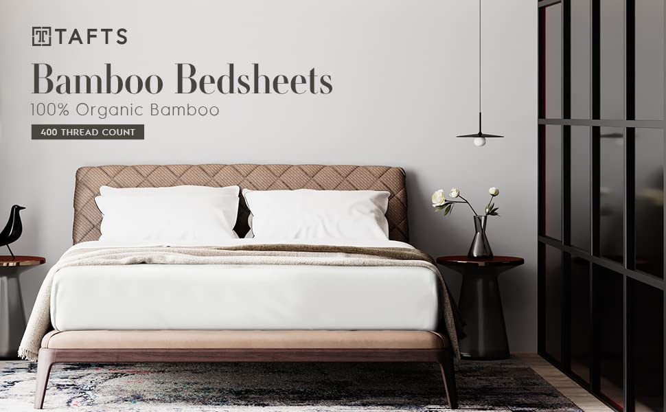 Tafts Bamboo Sheets King Size Bed Sheets 5 Piece Set, Pure 100% Organic Bamboo, 17” Deep Pockets - Luxuriously Soft, Silky Smooth, Cooling, Double Stitched, Lifetime Quality Guarantee (Sky Blue)