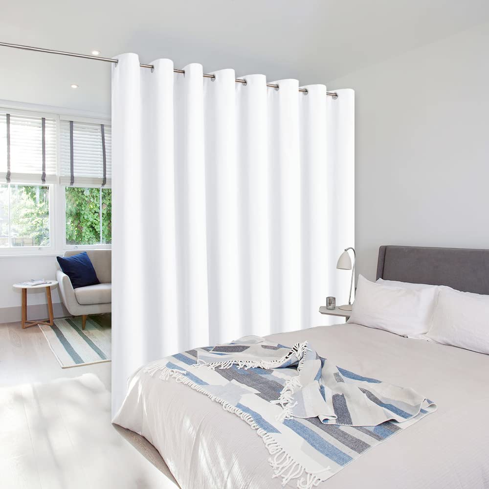 Nicetown Closet Door Curtain, Room Dividers Panel Screens Partitions, Wide Width Grommet Top Morden Privacy Heavy Curtain Room D