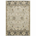 HomeRoots 508849 8 x 11 ft. Gray Brown Tan & Beige Oriental Power Loom Stain Resistant Rectangle Area Rug