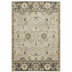 HomeRoots 508849 8 x 11 ft. Gray Brown Tan & Beige Oriental Power Loom Stain Resistant Rectangle Area Rug